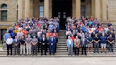 County courthouse, Hamilton firefighters connected by history