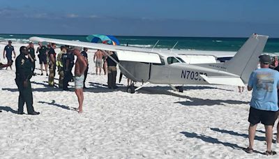 Plane lands on Florida beach after pilot reports engine failure
