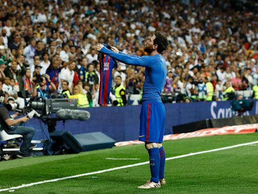 Watch: Lionel Messi’s iconic 2017 celebration haunts Santiago Bernabeu once again