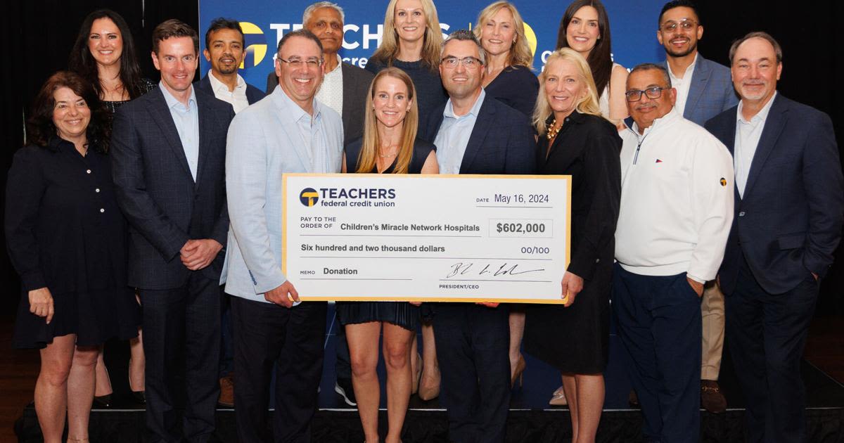 TEACHERS FEDERAL CREDIT UNION RAISES MORE THAN $600,000 FOR CHILDREN'S MIRACLE NETWORK HOSPITALS®