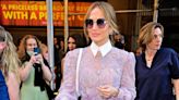 J.Lo Looks Like Royalty in a Sheer Lilac Dress with Her Blended Family