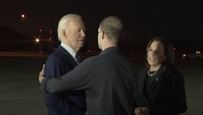 Biden and Harris greet freed prisoners on US soil after Russian exchange