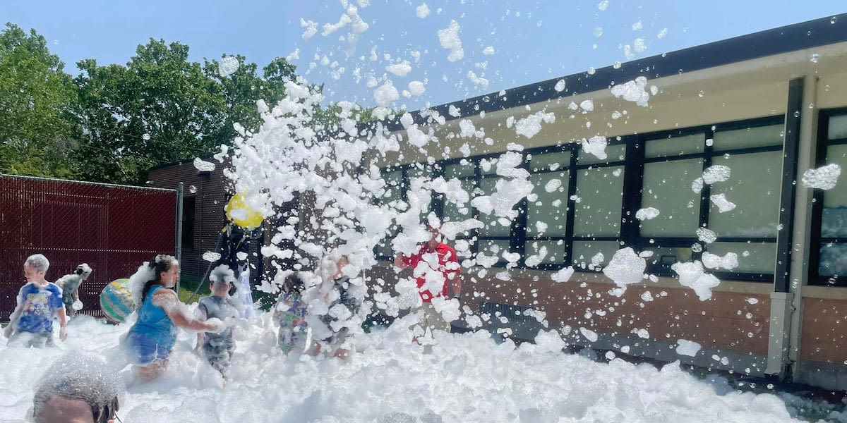 The ‘Bubble Party Bus’ brings the party to first-graders at McEachron Elementary