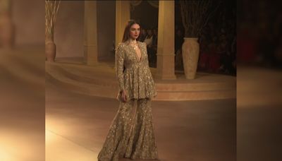 ICW 2024: Aditi Rao Hydari Looked Like A Golden Goddess In An Embellished Jayanti Reddy Sharara Set