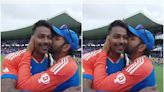 Watch: Rohit Sharma wins hearts by kissing Hardik Pandya on his cheek after T20 World Cup final - CNBC TV18