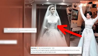 ¿Ángela Aguilar o ‘La Pascualita’? Usuarios de redes comparan sus vestidos de novia