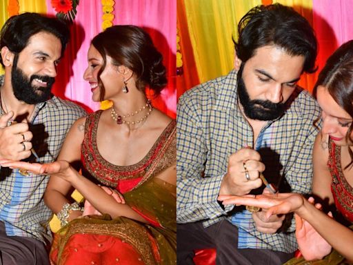 Rajkummar Rao shows off his mehndi skills on Triptii Dimri