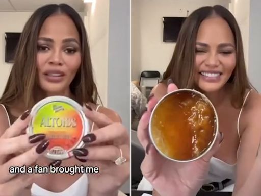 Chrissy Teigen Opens a 17-Year-Expired Pack of Altoids Sours and Finds Gross Surprise Inside