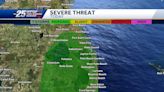 Risk for isolated severe storms Monday across South Florida