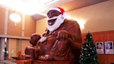 Japan's Laughing Buddha Hotei is merging into Santa Claus -- both are roly-poly sacred figures with a bag of gifts