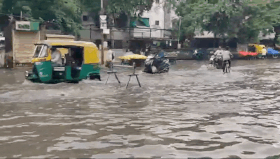 Ahmedabad Roads Submerged, Traffic Snarls As Waterlogging Hits City Within 'Half an Hour' Of Rain: VIDEO