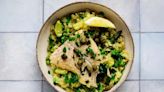 Jamie Oliver's one-pan herby green rice and fish recipe that is ready in 15 minutes