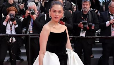 Aditi Rao Hydari wears a black and white outfit on Cannes Film Festival red carpet, fans say Audrey Hepburn vibes