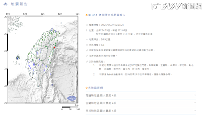 餘震恐再搖半年！凌晨規模6.1地震「13縣市狂搖」 雙北特有感原因曝