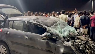 Gujarat road tragedy: 4 children among 7 dead, 14 injured as bus jumps divider, crashes into minivan, bike in Dwarka