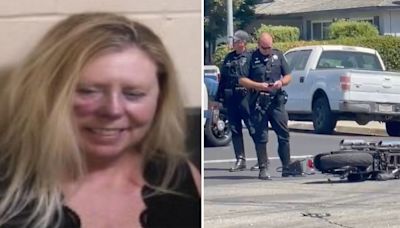 Mujer que conducía en estado de ebriedad atropella a motociclista al centro de California