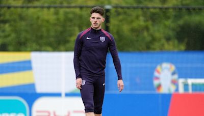 Declan Rice and Kieran Trippier work away from main group at England training