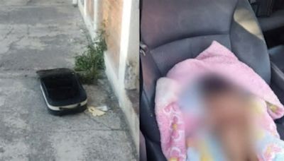 Hallan vivo a bebé dentro de una maleta en Puebla, tiene huellas de violencia