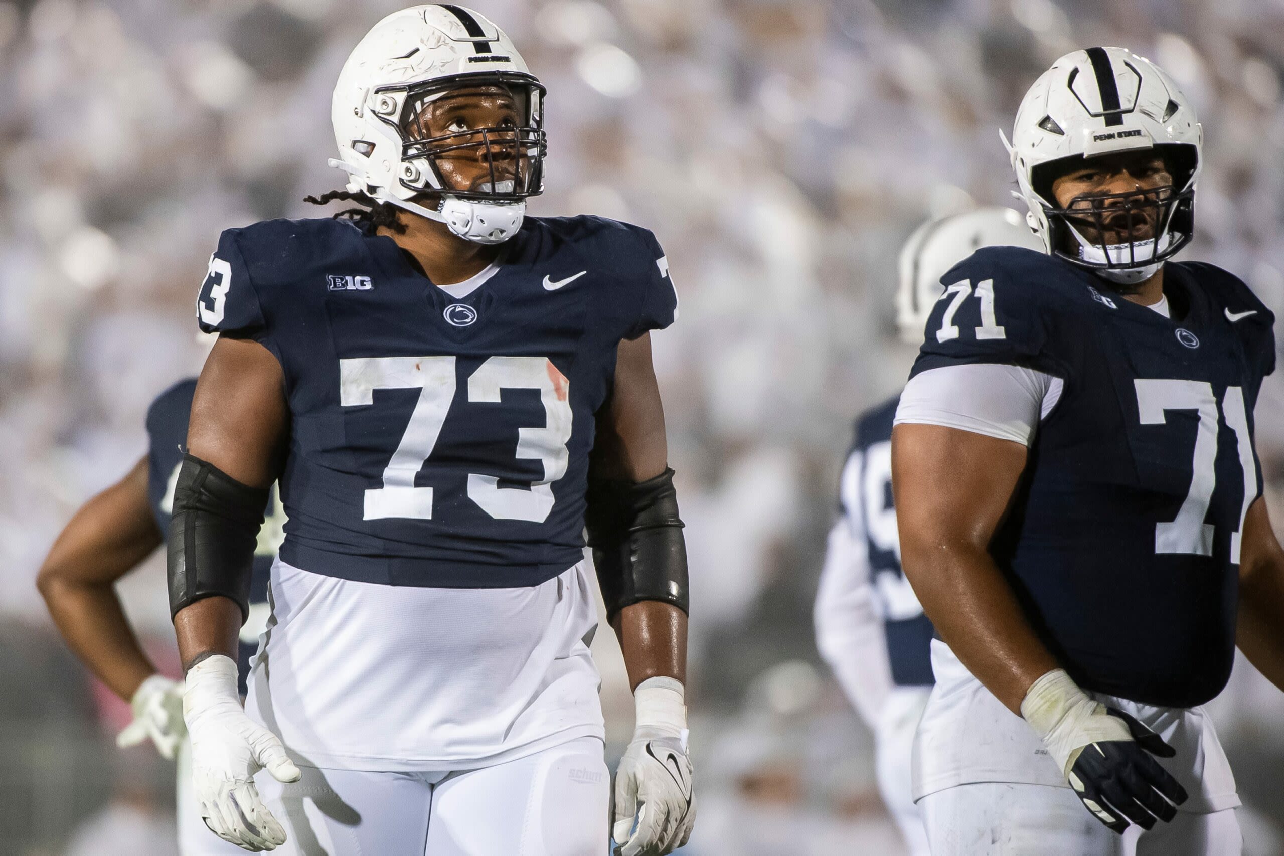 Former Penn State OL Caedan Wallace could be switching positions with Patriots