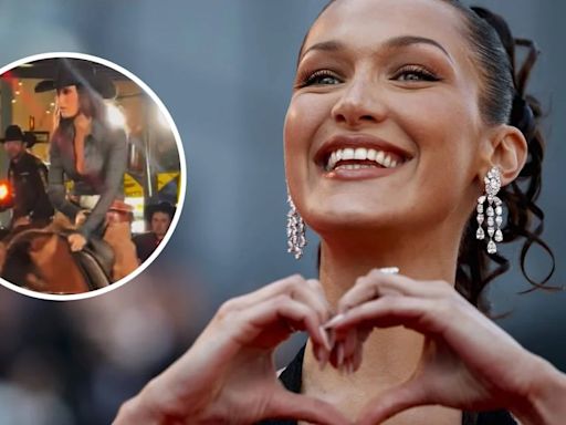 Bella Hadid sorprendió montando a caballo en la Semana de la Moda de Nueva York