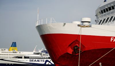 Ships docked, trains halted as striking Greek workers protest over rising costs