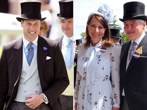 Prince William Chats with Kate Middleton's Parents Carole and Michael at Royal Ascot amid Her Cancer Treatment