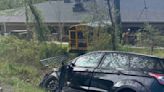 3 hurt after school bus crashes into Virginia DMV building - WTOP News