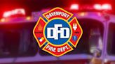 1 injured in Davenport truck fire, crash