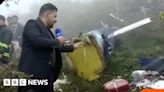 Iran state TV shows helicopter crash debris