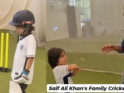 Taimur Ali Khan Bats at Lord's Nets; Saif Ali Khan Tells Him Family's Cricket History | Watch - News18