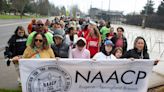 Autzen Stadium in Eugene attracts a crowd for rescheduled Martin Luther King Jr. Day march