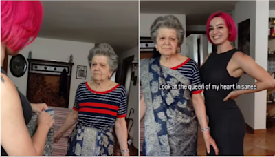 Watch | Italian Woman Touches Hearts By Fulfilling Grandmother's Long-Standing Dream Of Wearing Saree