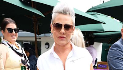Pink Ditches Her Rocker Look for a Demure White Dress Moment at Wimbledon: See Her Sophisticated Look!