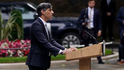 Rishi Sunak makes Downing Street exit with apologies to nation and party