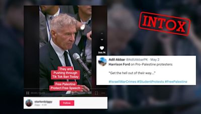 Non, Harrison Ford ne soutient pas les manifestants pro-palestiniens dans ce discours