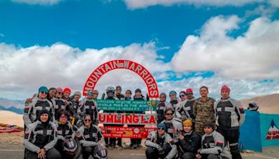 All women motorbike rally kicks off from Leh to Kargil; commomarates 25th anniversary of Kargil war