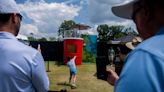 Red Solo cup dunking booth into sweet tea gives LIV Golf Nashville event a southern flavor