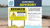 Klode Beach water advisory, elevated E. coli levels detected