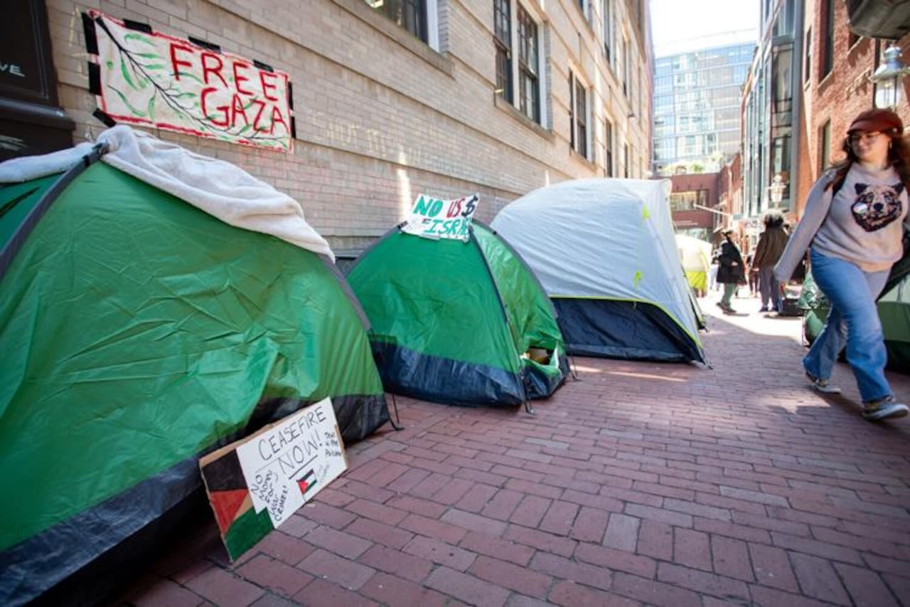 Pro-Palestinian protest camps grow at Mass. schools