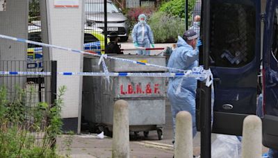 Bins cordoned off after body parts found in suitcases