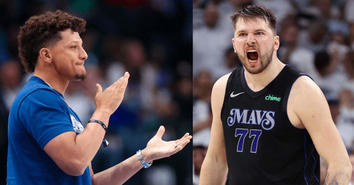 WATCH: Big Mavs Fan Patrick Mahomes Goes Crazy After Luka Doncic's Game-Winner