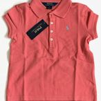 Ralph Lauren  粉橘色小馬POLO衫、尺寸：6