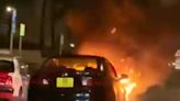 九龍城私家車自焚 司機逃生車頭陷火海