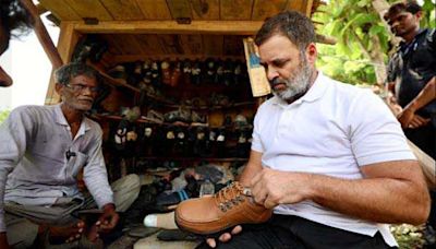 Rahul Gandhi sends shoe stitching machine to Sultanpur cobbler