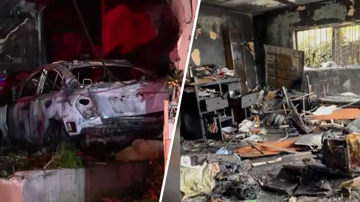 Fiery pursuit crash destroys family's South LA home
