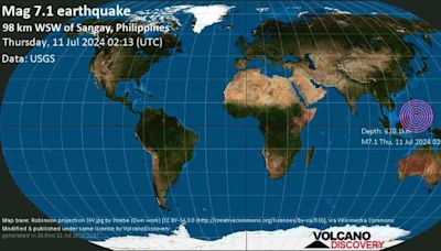菲律賓發生規模7.1地震 未發布海嘯警報
