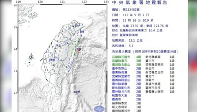 花蓮5.3地震為「0403餘震」！氣象署：10月初前可能還有