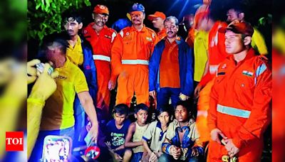 5 minor trekkers trapped on cliff for 12 hrs, rescued | Thane News - Times of India