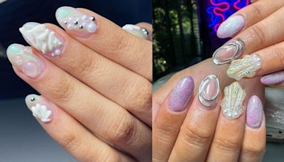 Las uñas con diseño de concha de mar están en tendencia