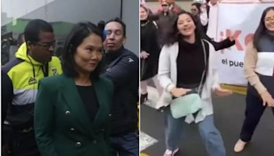 Trabajadores del Congreso abandonaron labores para arengar y cuidar a Keiko Fujimori fuera de la Corte donde se ventila su juicio